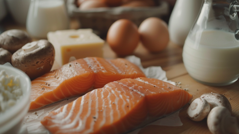 Salmon, Milk, Eggs, Cheese and Mushrooms are Sources of Vitamin D