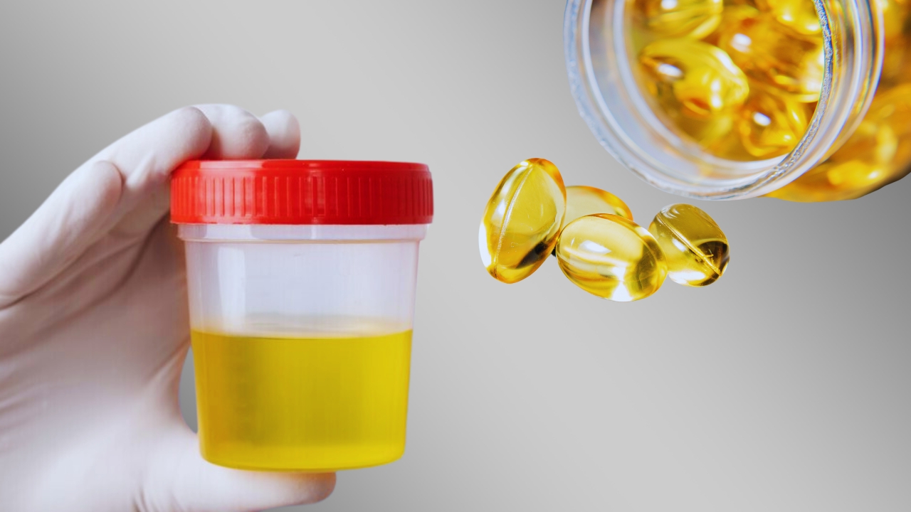 Urine in Plastic Container and Vitamin Supplements